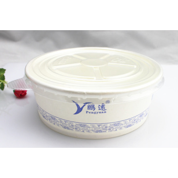 Disposable Paper Bowl with Lid for Take Away, Disposable Hot Soup Paper Bowl